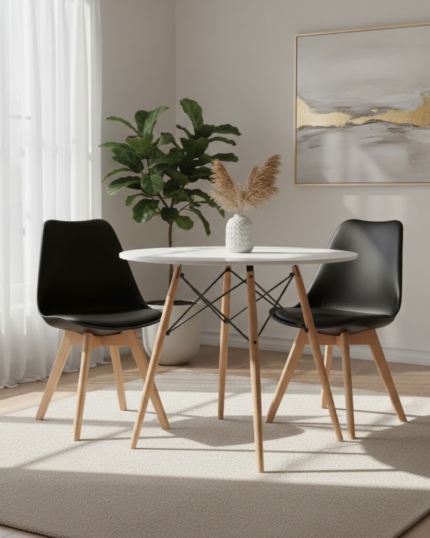 Black 2 Seater Dining Set