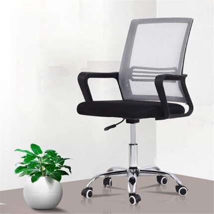 Comfortable Breathable Mesh Swivel Computer Chair with Wheels and Armrests, Comfortable Computer Desk Chair